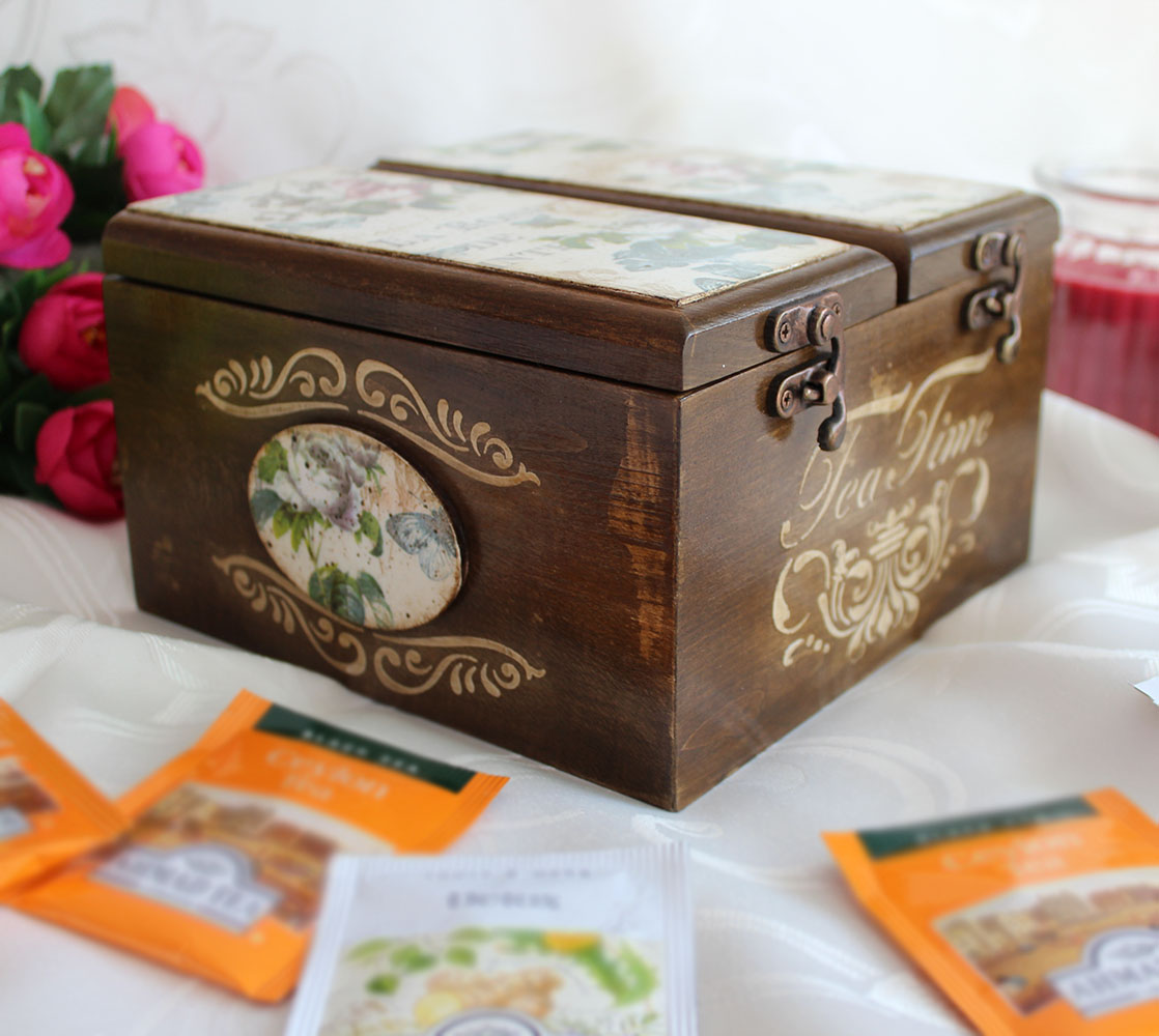 Луксозна дървена кутия за чай