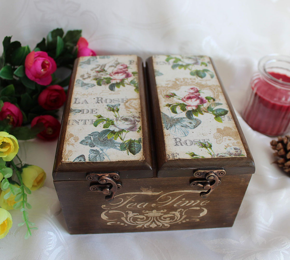 Луксозна дървена кутия за чай