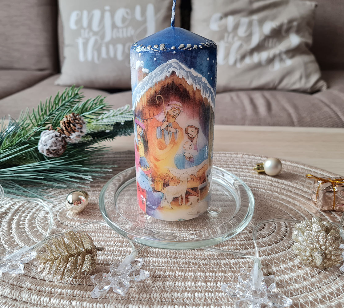 Коледна свещ "Раждането на Исус"