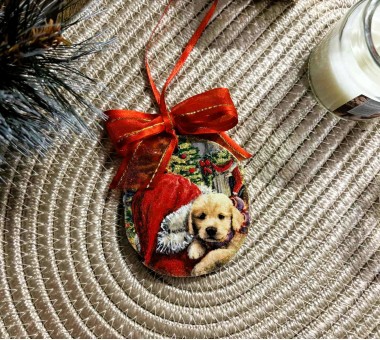 Коледна декорация за елха - Santa's dog