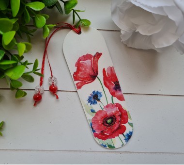 Дървен книгоразделител "Макове" Дървен книгоразделител "Макове"