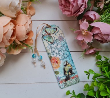 Дървен книгоразделител "Love is in the air"