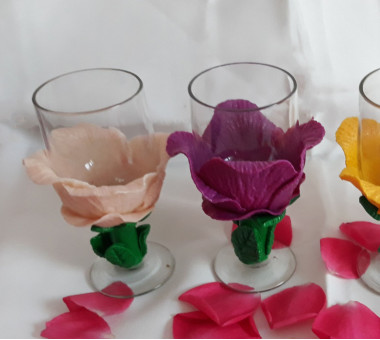 Ръчно декорирани чаши за ракия/ вино