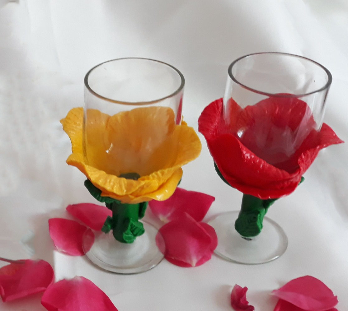 Ръчно декорирани чаши за ракия/ вино