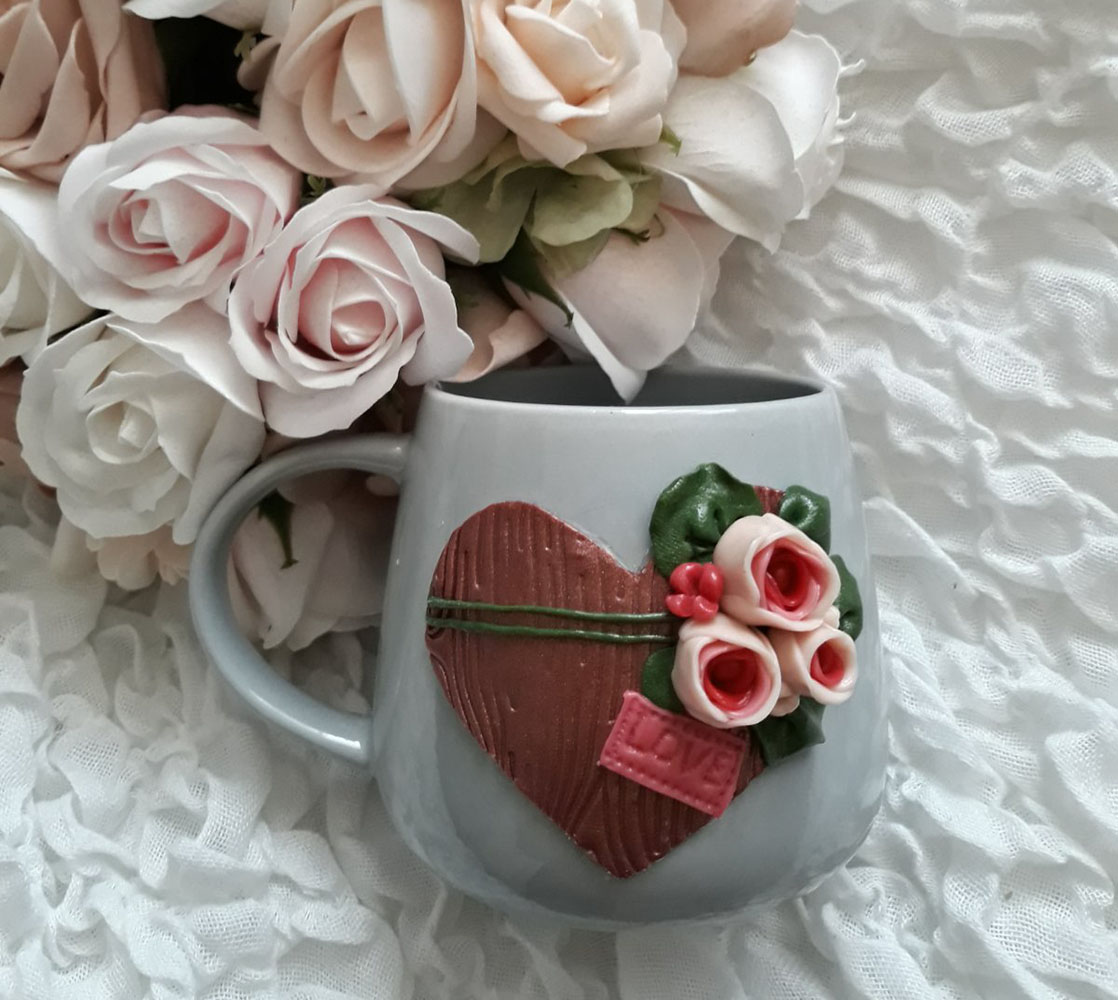 Чаша "Сърце с рози"