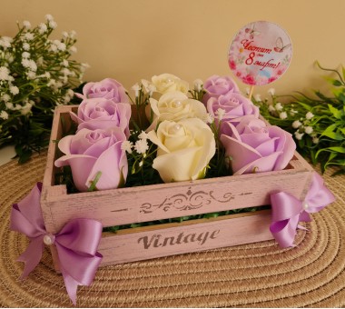 Щайга със сапунени рози - вариант 9