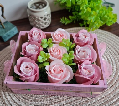 Щайга със сапунени рози - вариант 3