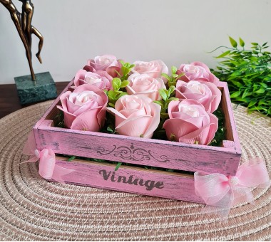 Щайга със сапунени рози - вариант 3