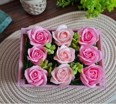 Щайга със сапунени рози - вариант 4