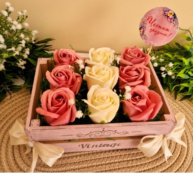 Щайга със сапунени рози - вариант 11