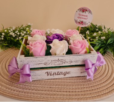 Щайга със сапунени рози - вариант 12