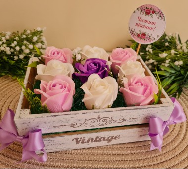 Щайга със сапунени рози - вариант 12